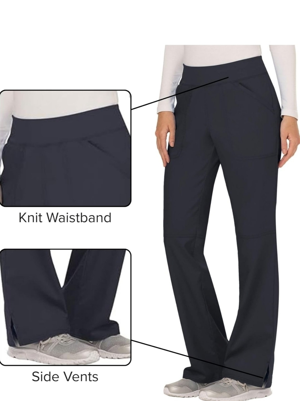 Closet Clearance! Cherokee Carribean Blue  Wide Leg Cargo Scrub Pants - Picture 12 of 12